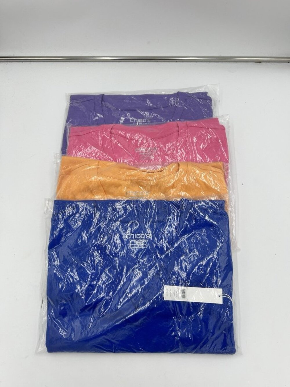 NEW Chicos 100% Pima Cotton Everyday V-Neck 3/4 Sleeve Tops Size 3 XL Lot of 4